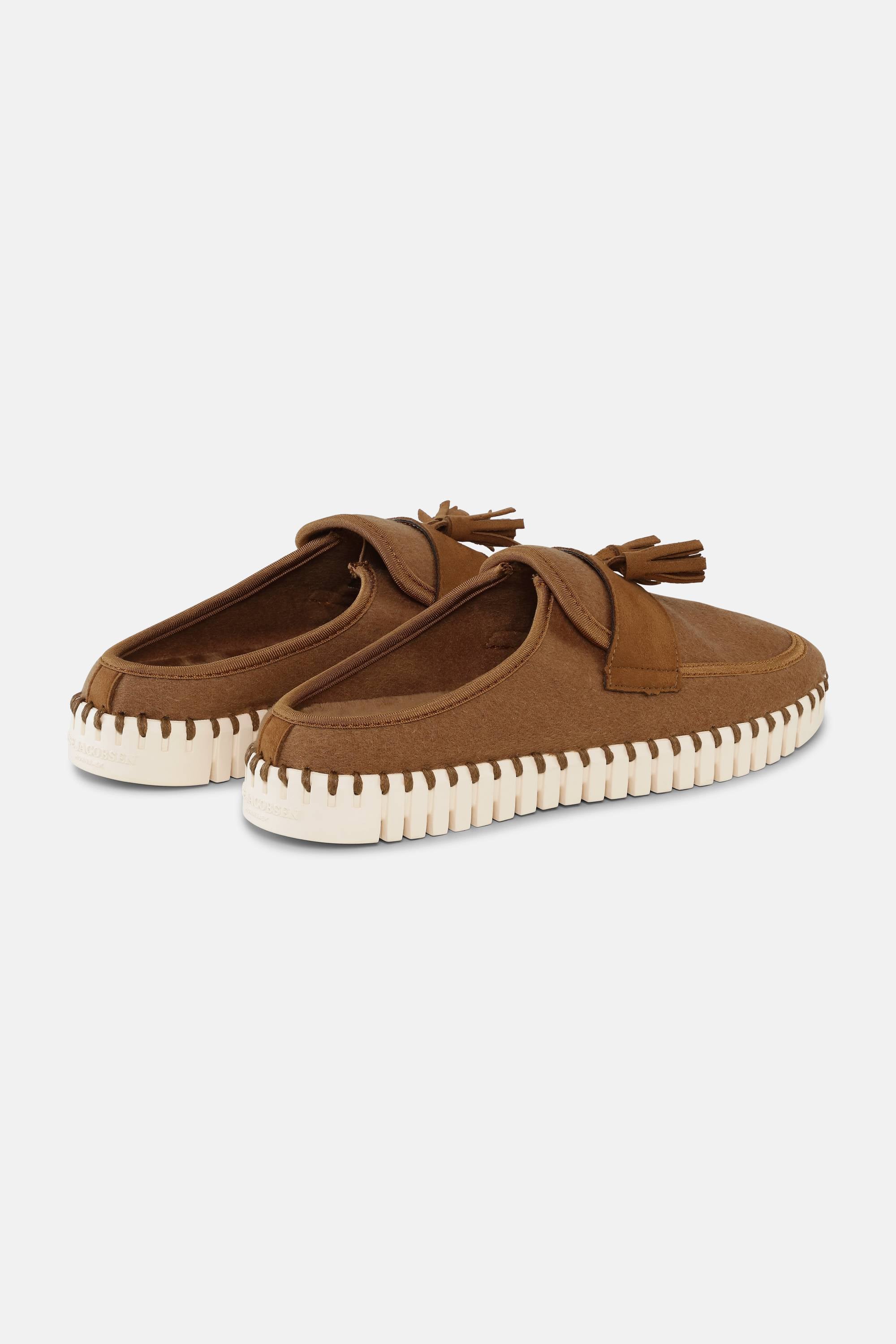 Tulip Wool Mule - Cashew Pearled Ivory
